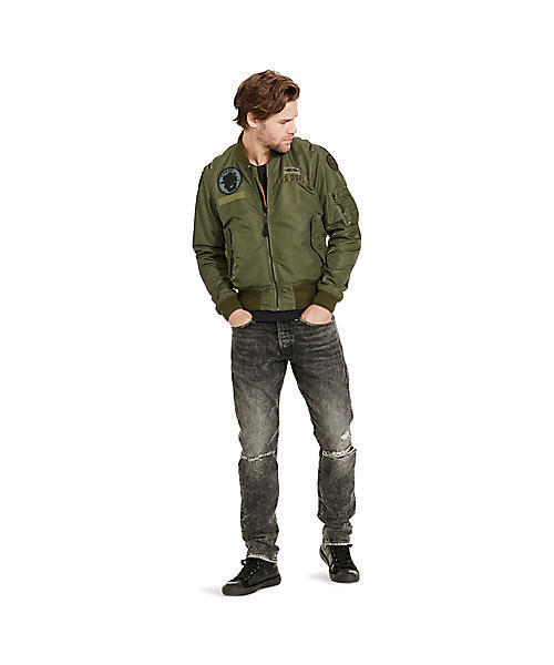 Denim & Supply Ralph Lauren(デニムアンドサプライラルフローレン)の「スリム リバーシブル ボンバー ジャケット(ミリタリージャケット・メンズ・グリーン・LARGE/SMALL/X-LARGE/X-SMALL/MEDIUM)」の2枚目の写真
