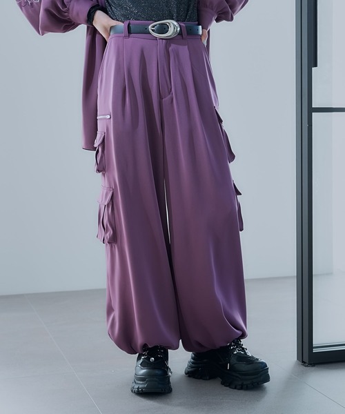 HARE(ハレ)の「【一部カラー接触冷感素材】2WAYトロミカーゴパンツ(HARE)(カーゴパンツ・レディース・ブルー/ブラック/ピンク/ブルーグリーン/イエロー/ブラック系その他・FREE)」の8枚目の写真