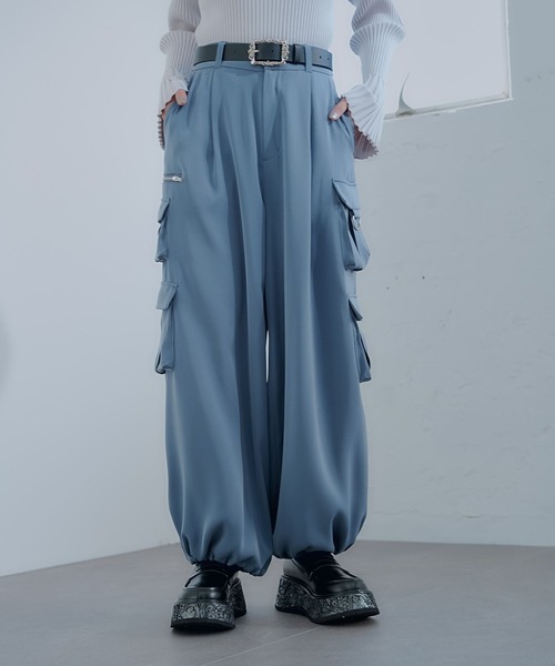 HARE(ハレ)の「【一部カラー接触冷感素材】2WAYトロミカーゴパンツ(HARE)(カーゴパンツ・レディース・ブルー/ブラック/ピンク/ブルーグリーン/イエロー/ブラック系その他・FREE)」の13枚目の写真