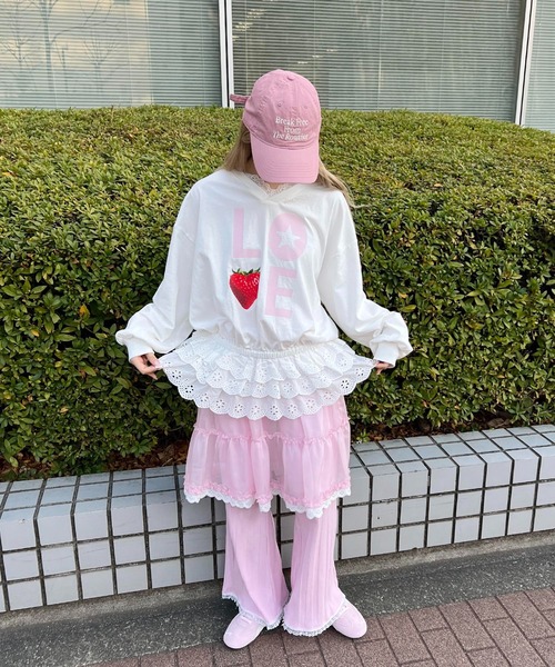 WC(ダブル シー)の「シアーレースミドルスカート(スカート・レディース・ホワイト/ピンク・FREE)」の14枚目の写真