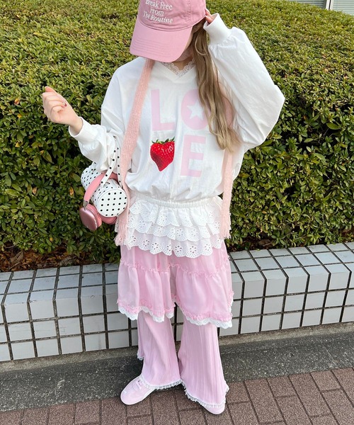 WC(ダブル シー)の「シアーレースミドルスカート(スカート・レディース・ホワイト/ピンク・FREE)」の16枚目の写真
