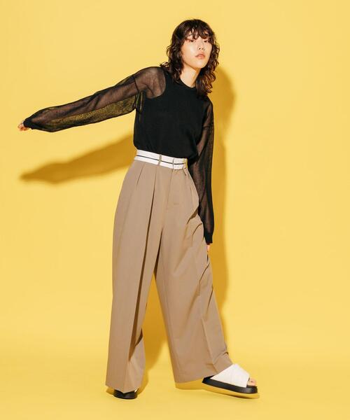 CITEN(シテン)の「<CITEN>マーベルト ワイドパンツ(その他パンツ・レディース・ダークグレー/モカ・S/M)」の11枚目の写真