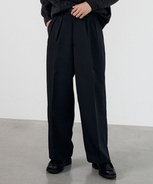 WYM LIDNM | HI TWISTED GABA WIDE TUCK SLACKS(スラックス)