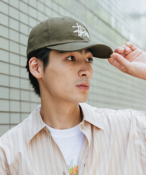 STUSSY(ステューシー)の「STUSSY/ステューシー BIG LOGO TWILL LOW PRO CAP キャップ(キャップ・メンズ・ブラック/オリーブ・FREE)」の1枚目の写真