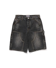 A BATHING APE | STUDDED HEAVY WASH RELAXED FIT 13OZ DENIM SHORTS(デニムパンツ)