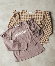 pairmanon | 【プレミアムコットン100】総柄プリント袖フリルガールズ長袖Tシャツ2点セット(Tシャツ/カットソー)