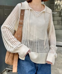 CIAOPANIC TYPY | メッシュ襟付きスキッパーニット(ニット/セーター)