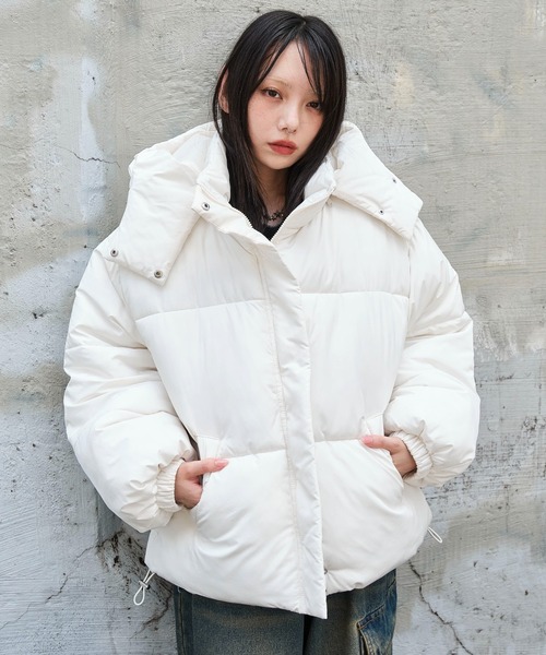 WEGO(ウィゴー)の「WEGO/2WAYフードパファーブルゾン(ダウンジャケット/コート・レディース・アイボリー/ブラック・SMALL/MEDIUM)」の10枚目の写真