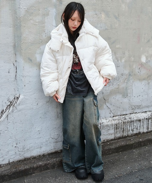 WEGO(ウィゴー)の「WEGO/2WAYフードパファーブルゾン(ダウンジャケット/コート・レディース・アイボリー/ブラック・SMALL/MEDIUM)」の13枚目の写真