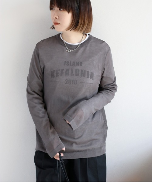 cepo(セポ)の「シアーニットカットソー(ニット/セーター・レディース・ホワイト/ピンク/キャメル/チャコール/イエロー/ラベンダー・M)」の3枚目の写真
