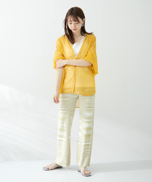 ITEMS URBANRESEARCH(アイテムズ アーバンリサーチ)の「ハクプリントシアーシャツ(シャツ/ブラウス・レディース・グレー/オレンジ/ブルー・FREE)」の21枚目の写真
