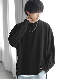 MinoriTY | 【MinoriTY】梨地ビッグドルマンスリットトレーナー ロンT 長袖カットソー メンズ 秋服 スウェット(Tシャツ/カットソー)