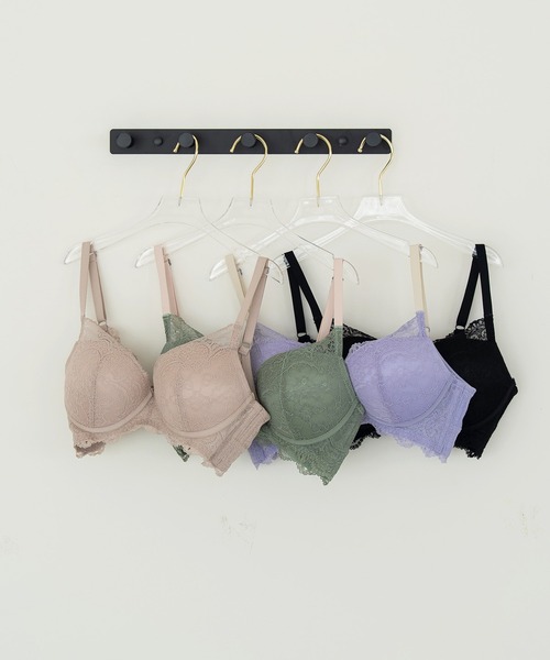 Ahr.(アール)の「”丸み×盛り” 3/4カップブラ/hale ワイヤーなし 谷間 脇高 / 【ブラジャー単体】(ブラジャー・レディース・パープル/グリーン/グレイッシュベージュ/ブラック・S/XL/L/M)」の14枚目の写真