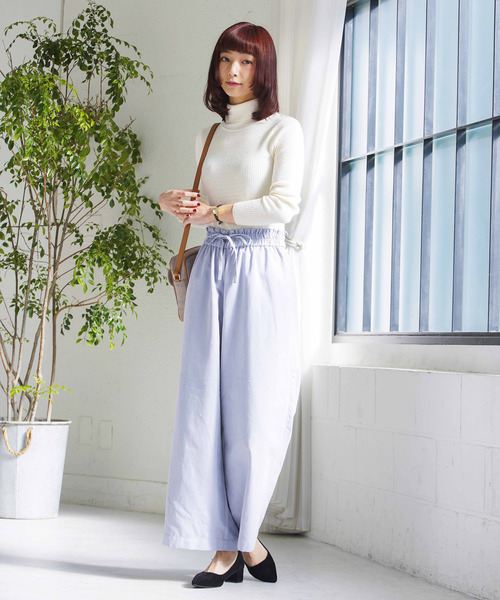 WEGO(ウィゴー)の「WEGO/ピーチサテンワイドパンツ(その他パンツ・レディース・ライトピンク/ブラック/サックスブルー/キャメル・MEDIUM/LARGE/SMALL)」の13枚目の写真