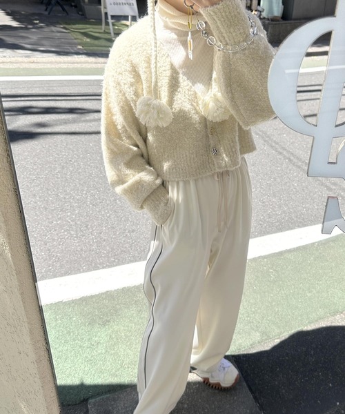 Alley by w closet(アリーバイダブルクローゼット)の「【Alley】ラメブークレショートカーディガン(カーディガン/ボレロ・レディース・ライトピンク/オフホワイト/ベージュ・FREE)」の10枚目の写真