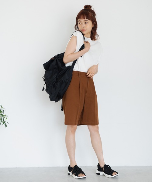 Crisp(クリスプ)の「タックハーフパンツ(その他パンツ・レディース・ブラック/ブラウン/アイボリー・FREE)」の15枚目の写真
