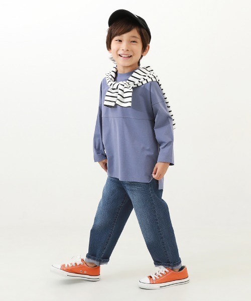 devirock(デビロック)の「楽デニム ルーズストレートパンツ(デニムパンツ・キッズ・ワンウォッシュ/ブルー系9/ネイビー/サックスブルー系1・100cm/130cm/140cm/120cm/150cm/110cm/160cm)」の5枚目の写真