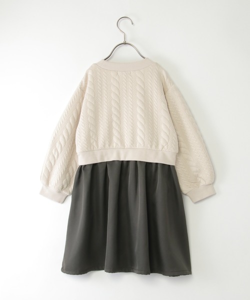 ikka(イッカ)の「フクレジャカードドッキングスカートワンピース(120~160cm)(ワンピース・キッズ・ブラック/ベージュ・120/130/140/150/160)」の4枚目の写真