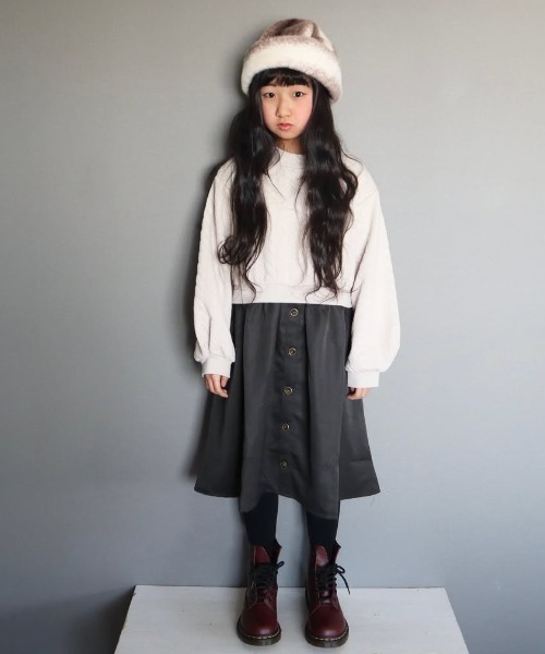 ikka(イッカ)の「フクレジャカードドッキングスカートワンピース(120~160cm)(ワンピース・キッズ・ブラック/ベージュ・120/130/140/150/160)」の16枚目の写真