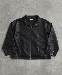 ADRER | 合皮vintage single riders stand jacket(ブルゾン)