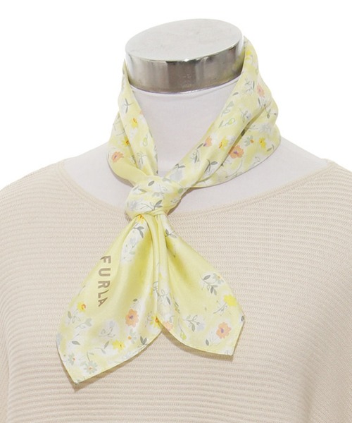 FURLA(フルラ)の「スカーフ FURLA シルクツイルプリント 58*58(バンダナ/スカーフ・レディース・ライトグレー/ブルー系その他/ベビーピンク/ライトイエロー・FREE)」の13枚目の写真
