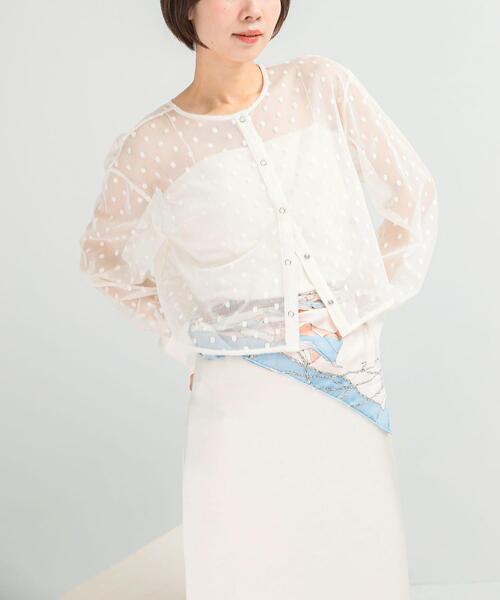 URBAN RESEARCH ROSSO WOMEN(アーバンリサーチ ロッソ)の「シアーメッシュドットプルオーバー(その他トップス・レディース・オフホワイト/ブラック・FREE)」の1枚目の写真