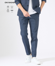 ABAHOUSE GRAY | 【セットアップ対応 / 軽量 / ハイパーストレッチ】ワッシャー プリント スラックス パンツ / サマースラックス(スラックス)