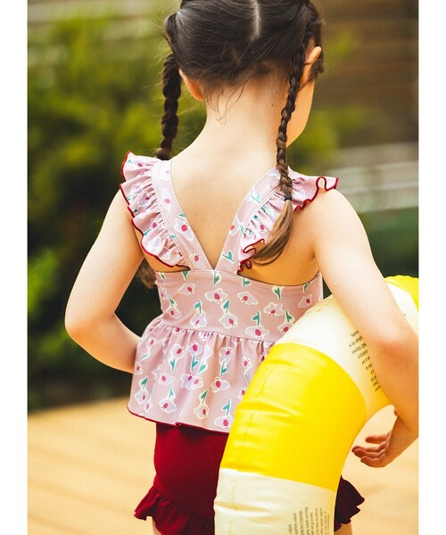BEAMS mini(ビームスミニ)の「セパレート フリル スイムウェア 2026SS(100~130cm)プール 水遊び(水着・キッズ・イエロー系その他4/ピンク・L(120-130)/M(110-120)/S(100-110))」の5枚目の写真