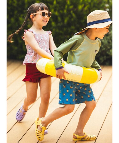 BEAMS mini(ビームスミニ)の「セパレート フリル スイムウェア 2026SS(100~130cm)プール 水遊び(水着・キッズ・イエロー系その他4/ピンク・L(120-130)/M(110-120)/S(100-110))」の7枚目の写真