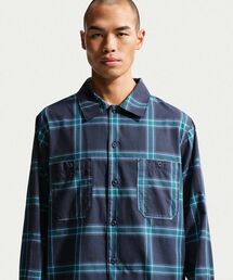 NIKE | ナイキ ライフ メンズ ロングスリーブ フランネル シャツ / Nike Life Men's Long-Sleeve Flannel Shirt IF1046-451 Obsidian(シャツ/ブラウス)