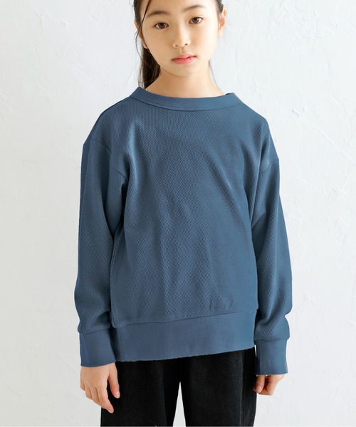 ARCH & LINE(アーチアンドライン)の「オーガニックコットン ワッフル 長袖Tシャツ ORGANIC HONEYCOMB C/N TEE(Tシャツ/カットソー・キッズ・ブルー/オフホワイト/ベージュ・M/L/XL/S)」の3枚目の写真