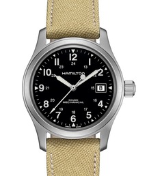 HAMILTON | HAMILTON [ハミルトン] 腕時計 Khaki Field （カーキ フィールド）  メカニカル 機械式 38MM キャンバスベルト ブラック×ベージュ(アナログ腕時計)