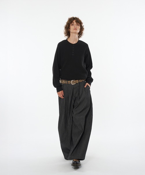 WISH FOR EVER(ウィッシュフォーエバー)の「DRAW CODE HENRY NECK THERMAL LONG SLEEVE / ドローコードヘンリーネックサーマルロングスリーブ(Tシャツ/カットソー・メンズ・ネイビー/ダークブラウン/ワインレッド/ブラック/グレー・SMALL/LARGE/MEDIUM)」の16枚目の写真