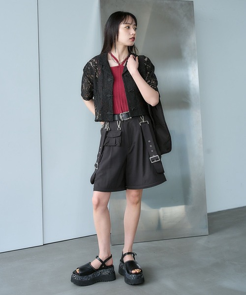 HARE(ハレ)の「カイキンレースチャイナシャツ(HARE)(シャツ/ブラウス・レディース・ホワイト/ブラック/ネイビー/オレンジ/ダークブルー・FREE)」の11枚目の写真