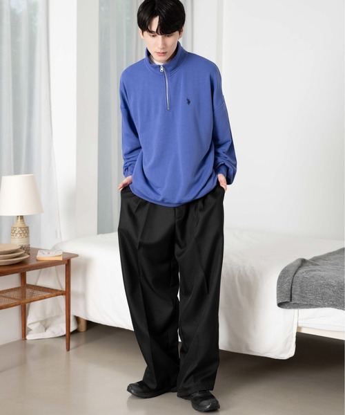 U.S. POLO ASSN.(ユーエスポロアッスン)の「∴WEGO/【2024秋冬待望の再入荷】U.S. POLO ASSN.別注ハーフZIPプルオーバー(スウェット・メンズ・ブラック/ダークグリーン/グレー系その他/ナチュラル/ライトベージュ/パープル・MEDIUM/LARGE)」の22枚目の写真