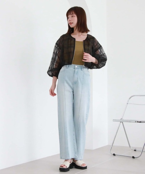 archives(アルシーヴ)の「センターシームデニムパンツ(デニムパンツ・レディース・ブルー/サックスブルー・SMALL/MEDIUM)」の6枚目の写真