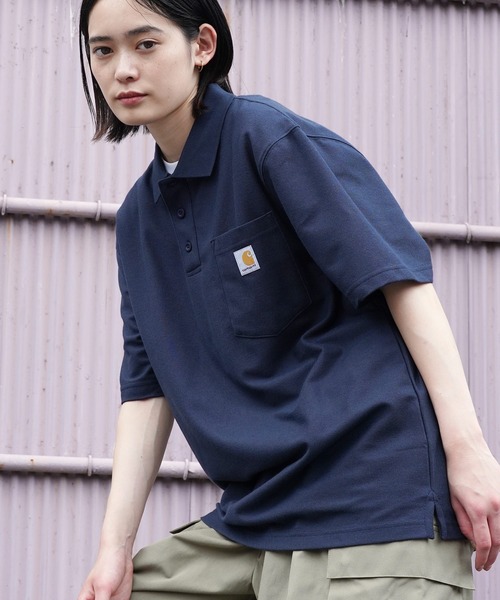 Carhartt(カーハート)の「Carhartt / カーハート Contractor's Work Pocket Polo 鹿の子 半袖 ポロシャツ 6oz(ポロシャツ・メンズ・ブラック/ヘザーグレー/モスグリーン/ネイビー・LARGE/X-LARGE/MEDIUM)」の4枚目の写真