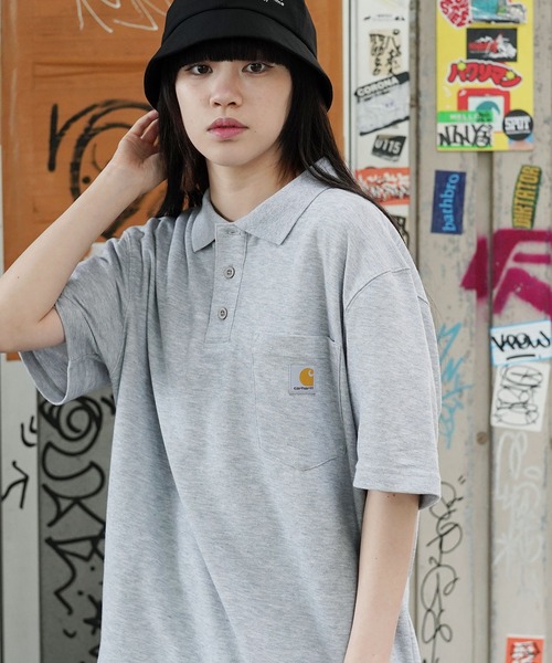 Carhartt(カーハート)の「Carhartt / カーハート Contractor's Work Pocket Polo 鹿の子 半袖 ポロシャツ 6oz(ポロシャツ・メンズ・ブラック/ヘザーグレー/モスグリーン/ネイビー・LARGE/X-LARGE/MEDIUM)」の3枚目の写真