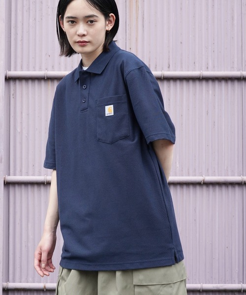 Carhartt(カーハート)の「Carhartt / カーハート Contractor's Work Pocket Polo 鹿の子 半袖 ポロシャツ 6oz(ポロシャツ・メンズ・ブラック/ヘザーグレー/モスグリーン/ネイビー・LARGE/X-LARGE/MEDIUM)」の6枚目の写真