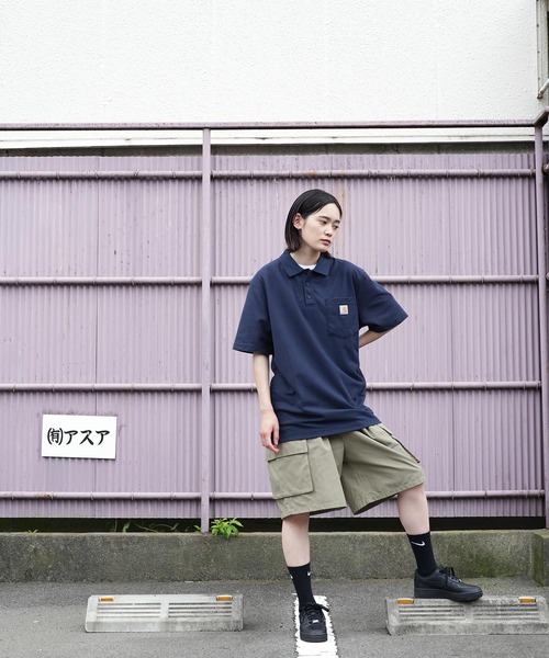 Carhartt(カーハート)の「Carhartt / カーハート Contractor's Work Pocket Polo 鹿の子 半袖 ポロシャツ 6oz(ポロシャツ・メンズ・ブラック/ヘザーグレー/モスグリーン/ネイビー・LARGE/X-LARGE/MEDIUM)」の8枚目の写真
