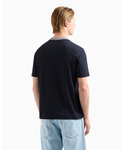 EMPORIO ARMANI(エンポリオアルマーニ)の「【エンポリオ アルマーニ】Tシャツ ジャージー トリムクルーネック(Tシャツ/カットソー・メンズ・ネイビー/グレー・LARGE/MEDIUM/SMALL/X-LARGE/X-SMALL/XX-LARGE/XXX-LARGE/XX-SMALL)」の3枚目の写真