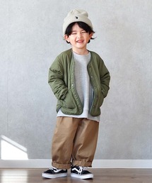 □【KIDS】OSORO AIRTECH キルティングリバーシブルノーカラージャケット