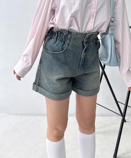AS KNOW AS plus(アズノゥアズプラス)の「♪ロールアップハイウエストショートパンツ(その他パンツ・レディース・ブラック系/ブラック系その他/ブラウン系/ブラウン系その他/ブラウン系その他2/ホワイト系その他2/その他3/サックスブルー系3/ブラック系その他2/ブルー系3/ブラック系3/カモフラージュ・FREE)」の12枚目の写真