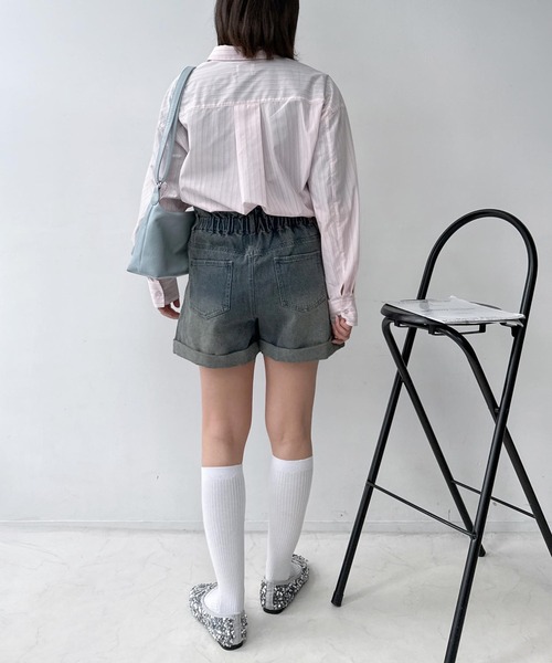 AS KNOW AS plus(アズノゥアズプラス)の「♪ロールアップハイウエストショートパンツ(その他パンツ・レディース・ブラック系/ブラック系その他/ブラウン系/ブラウン系その他/ブラウン系その他2/ホワイト系その他2/その他3/サックスブルー系3/ブラック系その他2/ブルー系3/ブラック系3/カモフラージュ・FREE)」の22枚目の写真