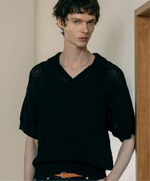 LURAKU | 【LURAKU】mesh knit polo shirt - メッシュニットポロシャツ(ポロシャツ)