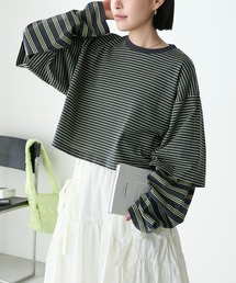 forksy. | 【forksy.】ボーダーレイヤードロンＴ(Tシャツ/カットソー)