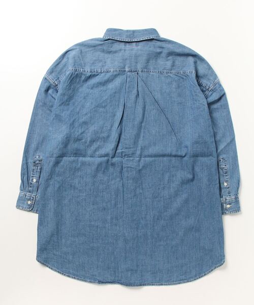 POLO RALPH LAUREN(ポロ ラルフ ローレン)の「オーバーサイズ ロング デニム シャツ(シャツ/ブラウス・レディース・ブルー・L/M/S/XS/XXS/XL)」の7枚目の写真