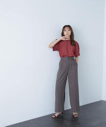 NATURAL BEAUTY BASIC | ◇ハイウエストタックワイドパンツ(その他パンツ)