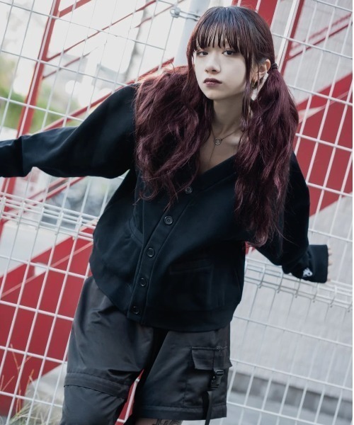 L.H.P(エルエイチピー)の「gibous/ギボス/別注スウェットカーディガン(Vネック)(カーディガン/ボレロ・レディース・ブルー/ブラック/グレー・L/M)」の1枚目の写真