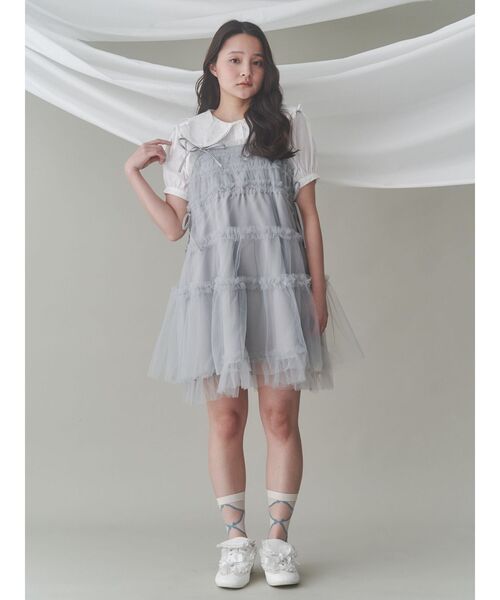 merry jenny(メリージェニー)の「チュールコルセットミニワンピース(ワンピース・レディース・ブラック/ピンク/オフホワイト/ライトグレー・FREE)」の20枚目の写真